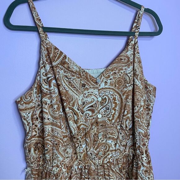 Lane Bryant Tiered Maxi Dress Windmark Paisley Button Down Tank Cotton Size 18 - Picture 3 of 16